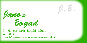 janos bogad business card